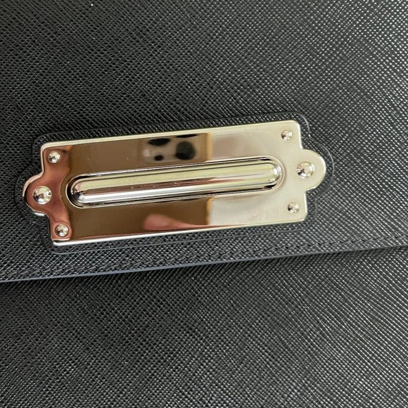 Prada Saffiano Black Leather Oversized Cluch 2VF008 - Picture 6 of 15